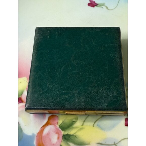 Vintage 40's Dorset 5th Ave Green Leather Compact Coin Purse - Picture 12 of 15